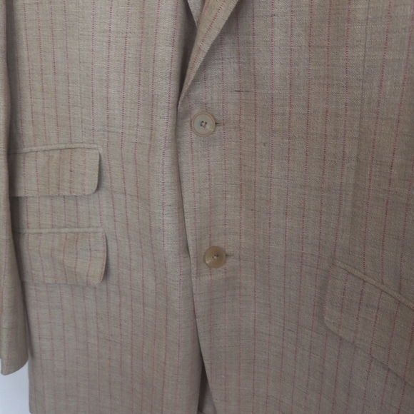 Ermenegildo Zegna recent wool/ linen 40R unconstructed bold striped - Picture 3 of 12